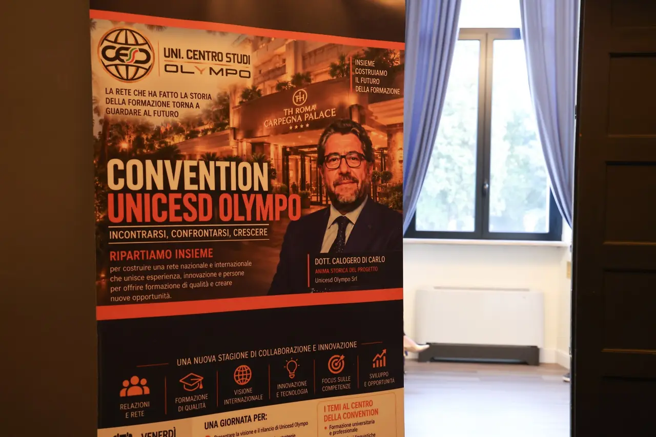 Convention UNICESD Olympo del 18 settembre 2026: la locandina della Convention nella sala del TH Roma Carpegna Palace